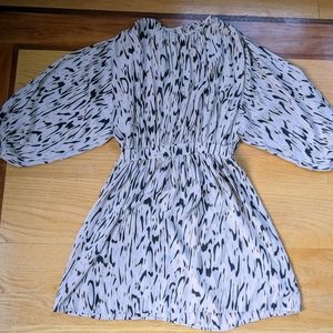 Mango long sleeve print blouse dress S